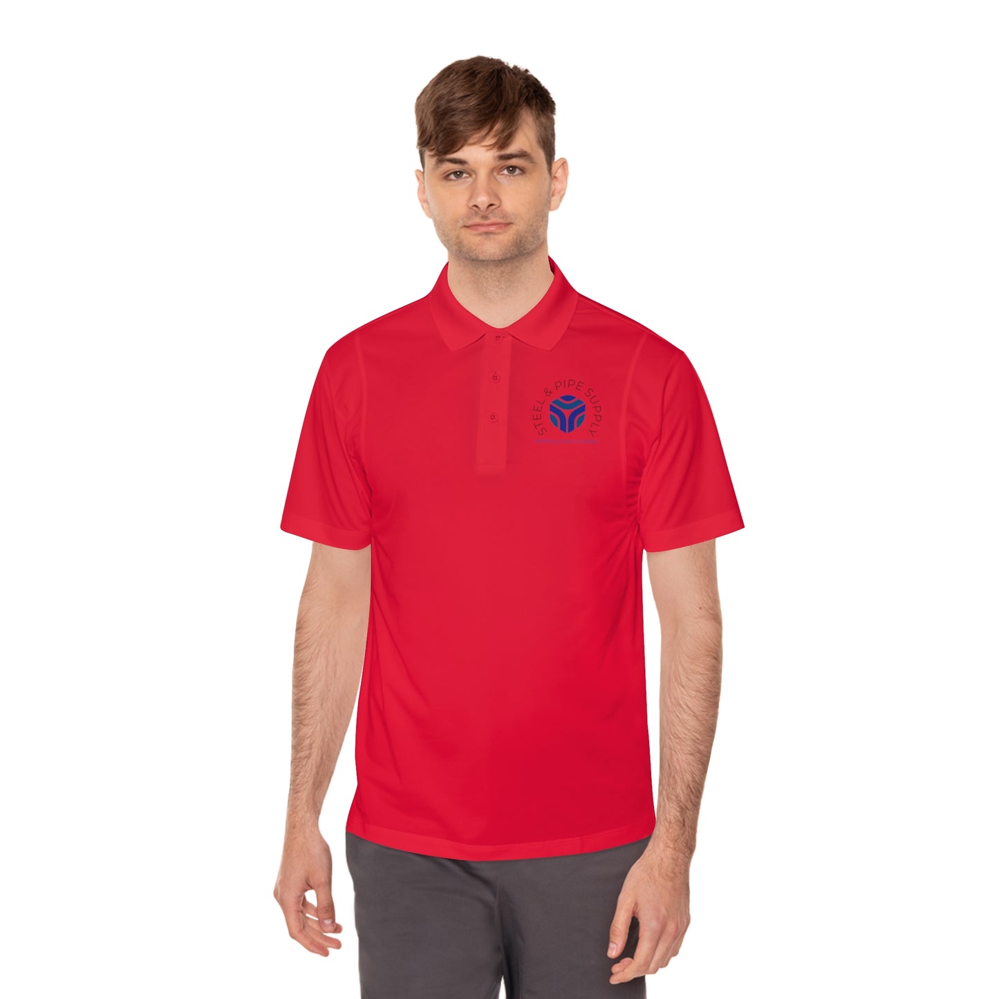 Copy of Applied Physics Men's Sport Polo Shirt- White Embroidery