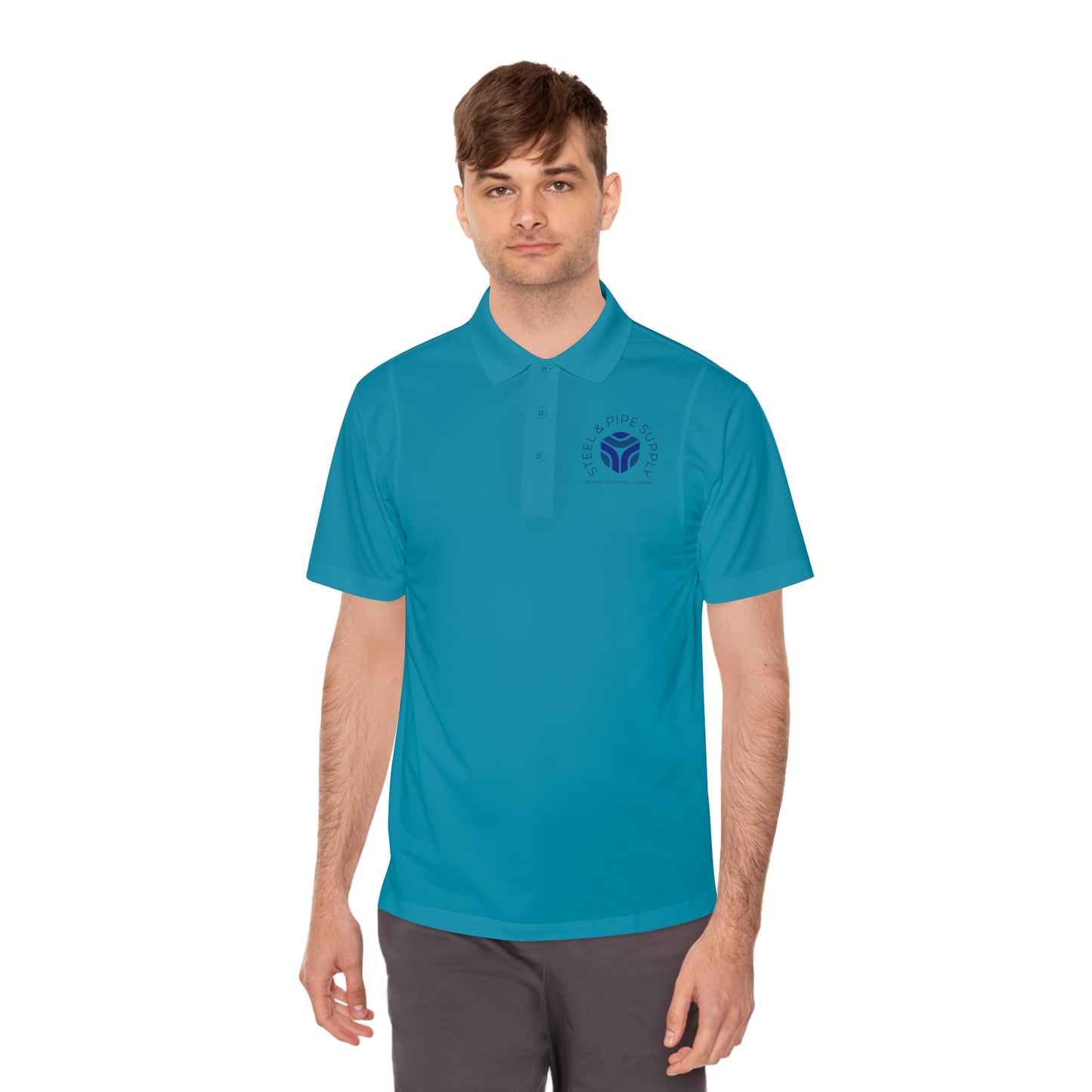 Copy of Applied Physics Men's Sport Polo Shirt- White Embroidery