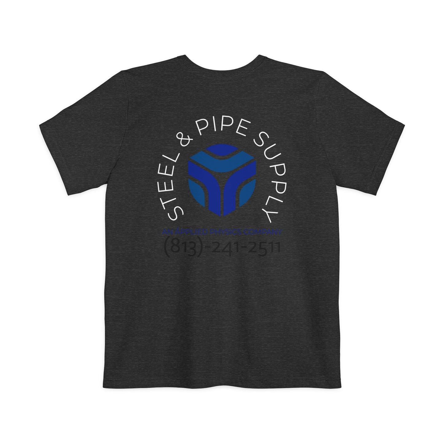 Steel and Pipe Supply Unisex Pocket T-shirt- White Text