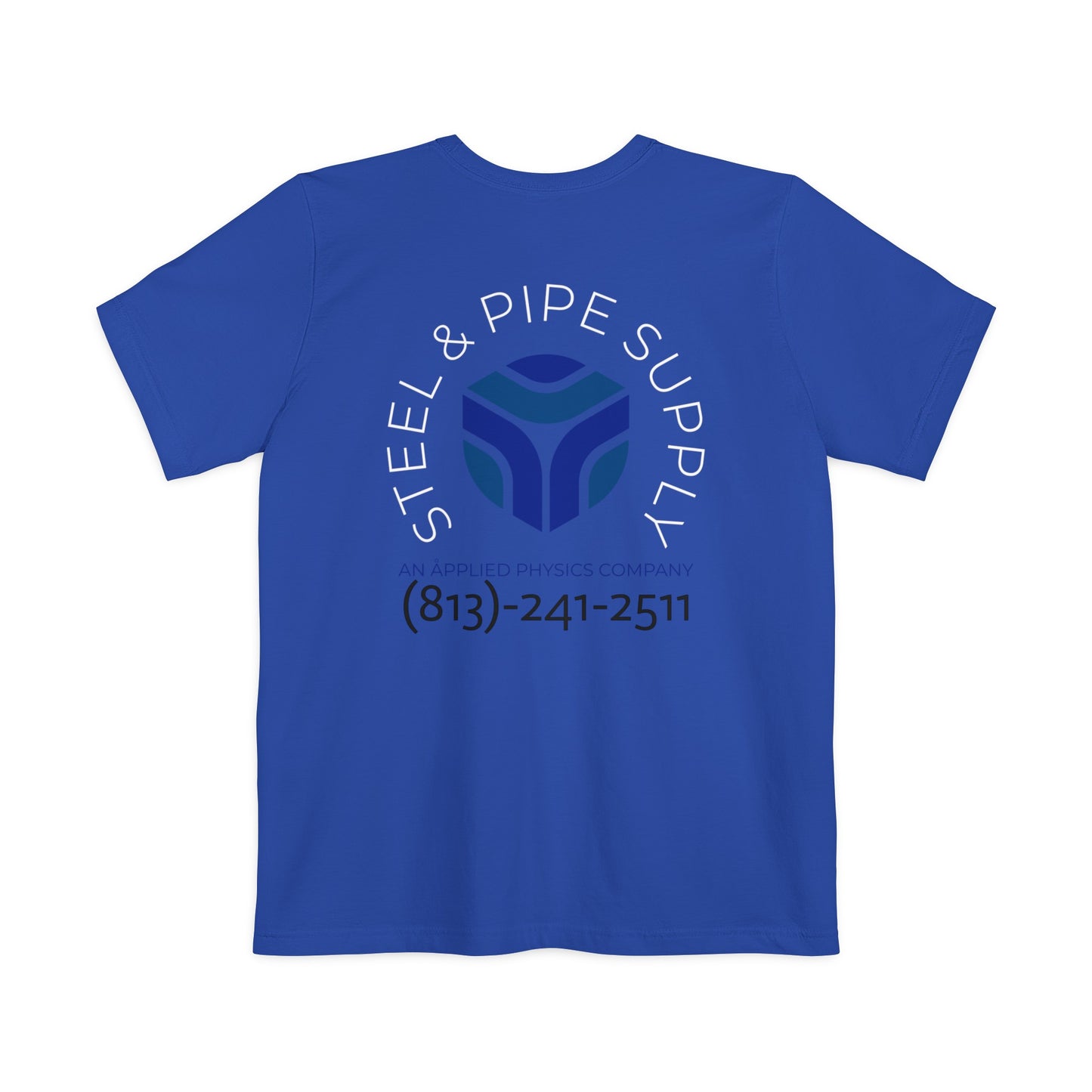 Steel and Pipe Supply Unisex Pocket T-shirt- White Text