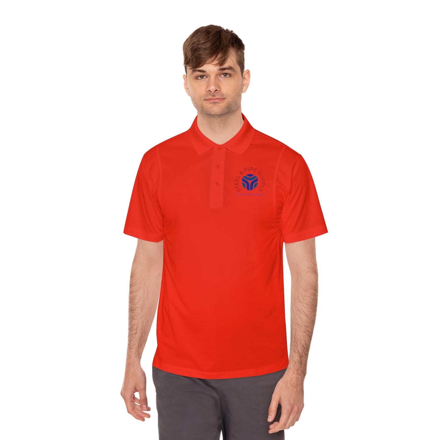 Copy of Applied Physics Men's Sport Polo Shirt- White Embroidery