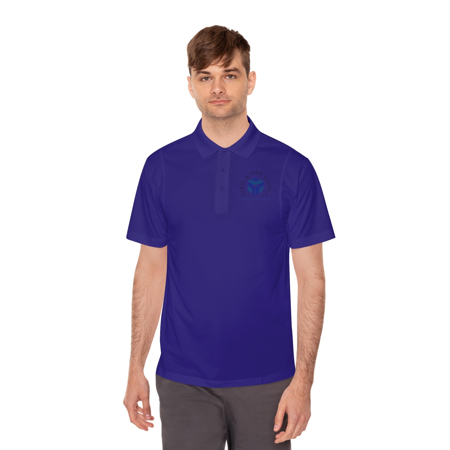 Copy of Applied Physics Men's Sport Polo Shirt- White Embroidery