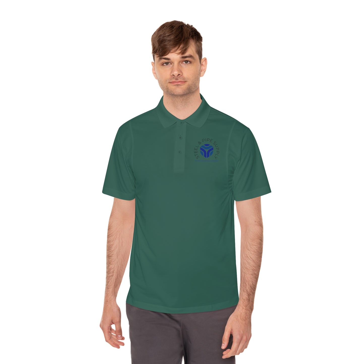 Copy of Applied Physics Men's Sport Polo Shirt- White Embroidery
