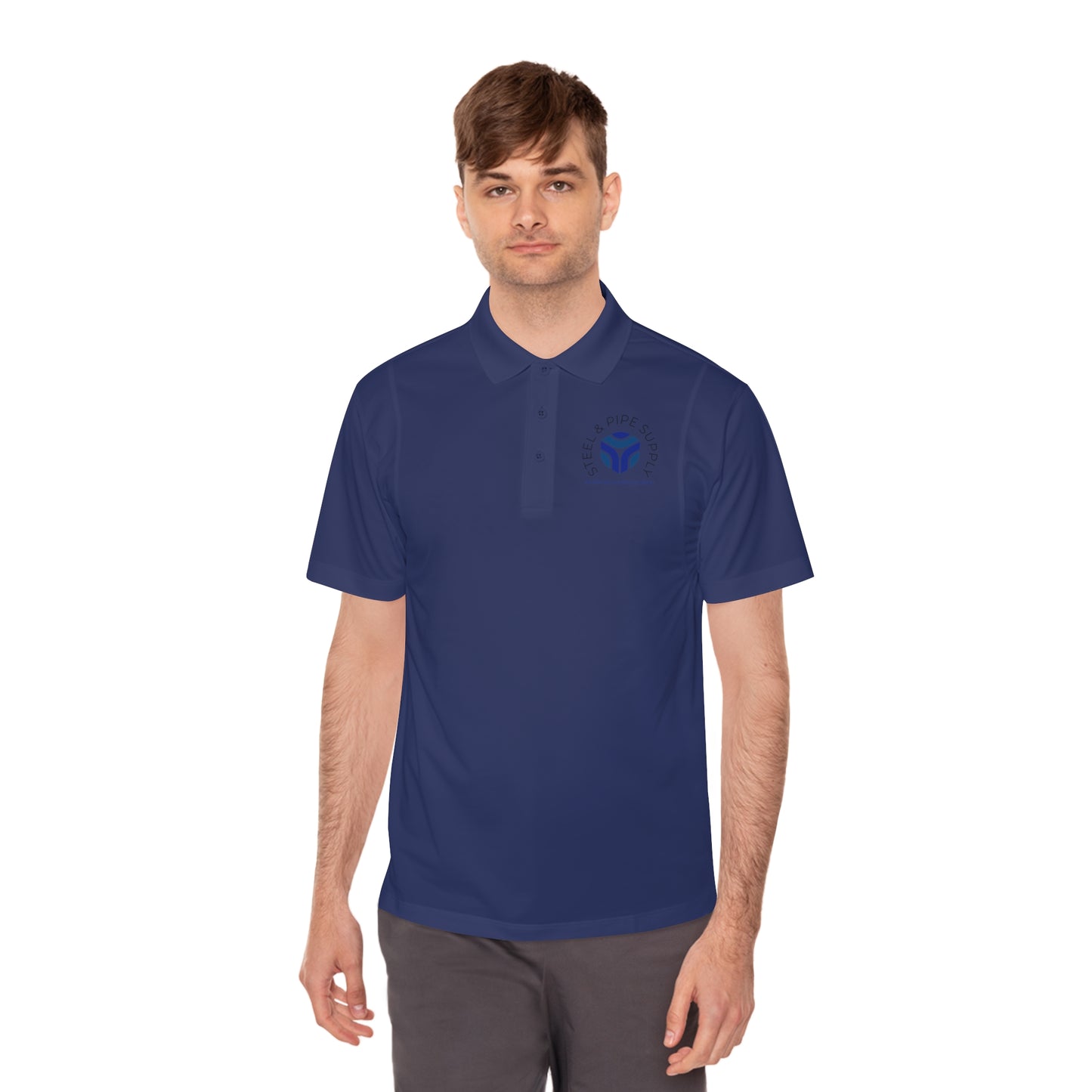 Copy of Applied Physics Men's Sport Polo Shirt- White Embroidery