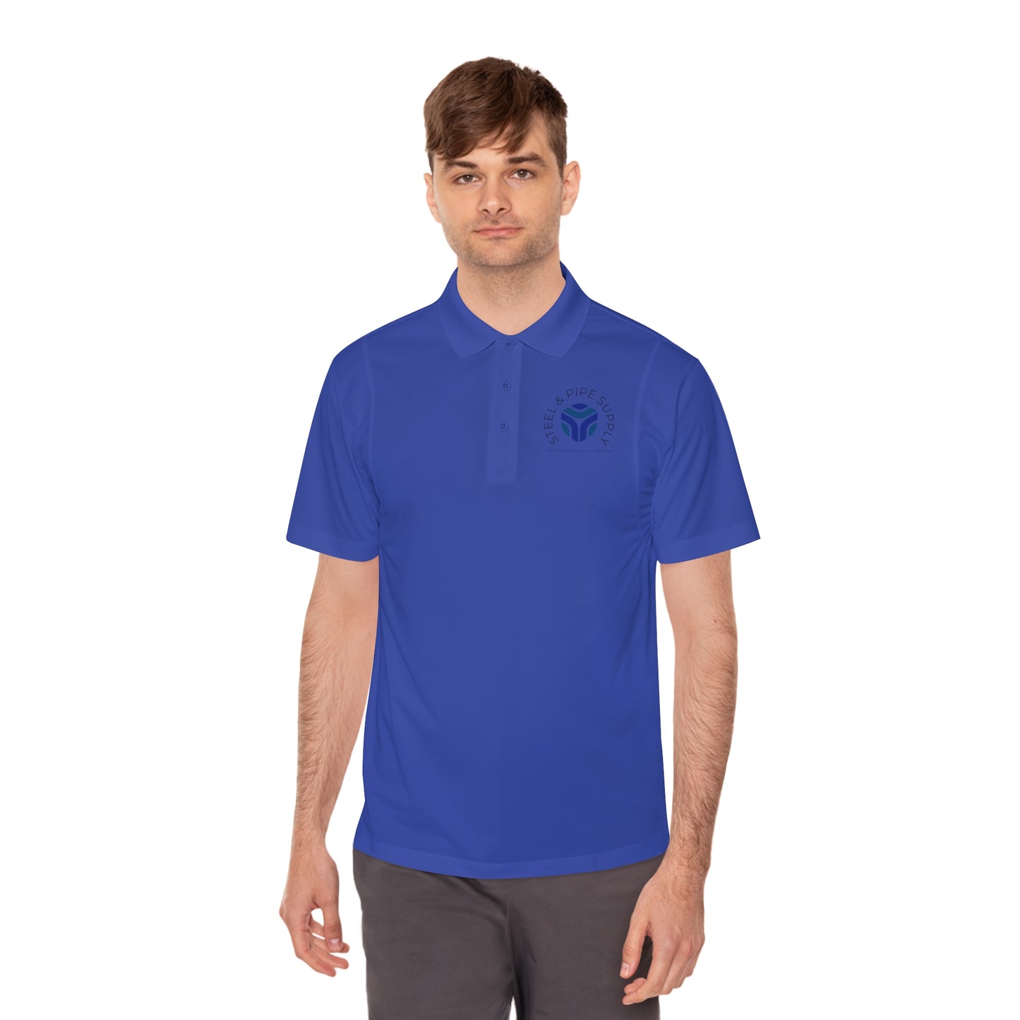 Copy of Applied Physics Men's Sport Polo Shirt- White Embroidery