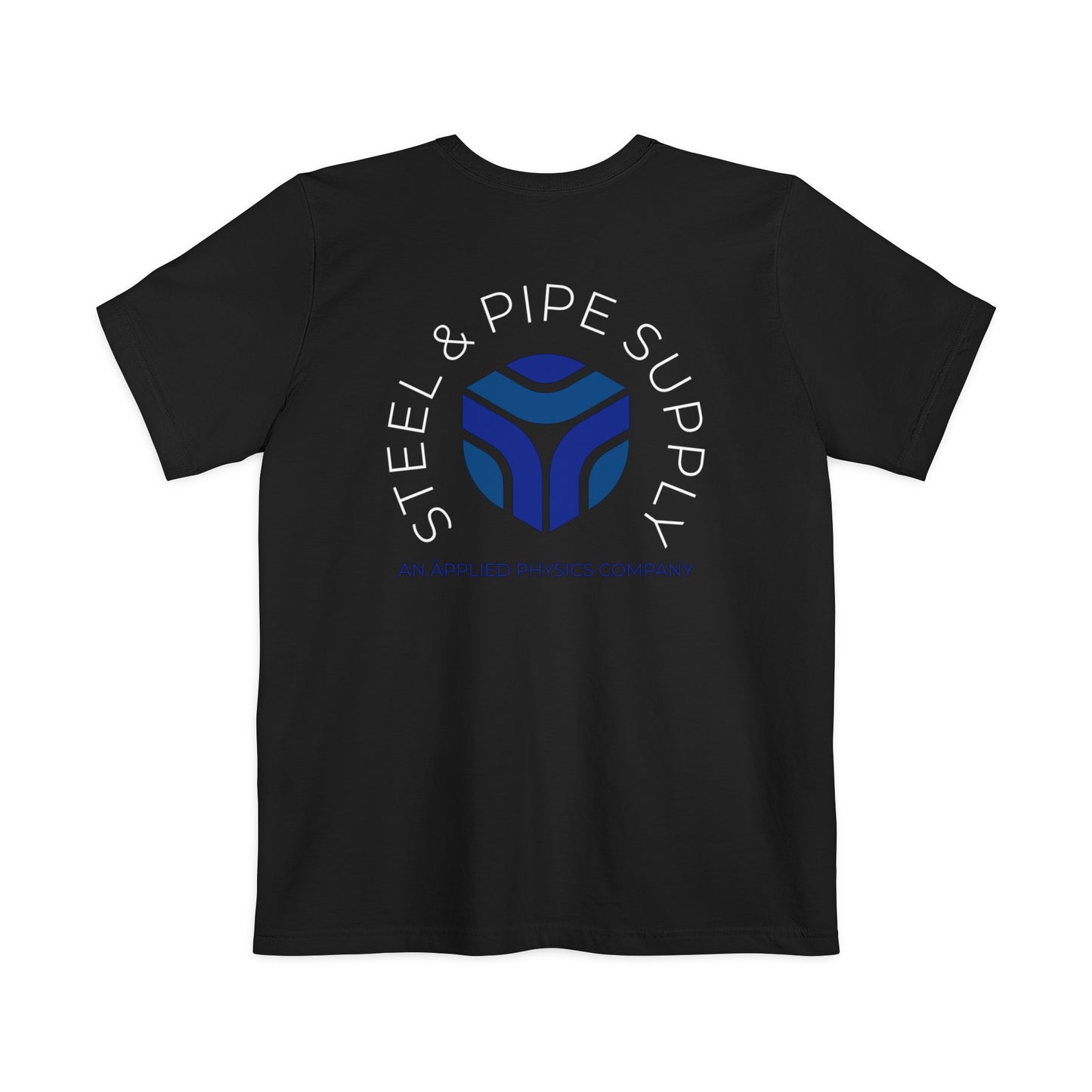 Steel and Pipe Supply Unisex Pocket T-shirt- White Text