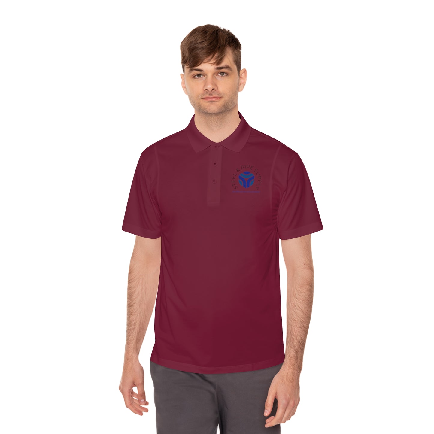 Copy of Applied Physics Men's Sport Polo Shirt- White Embroidery