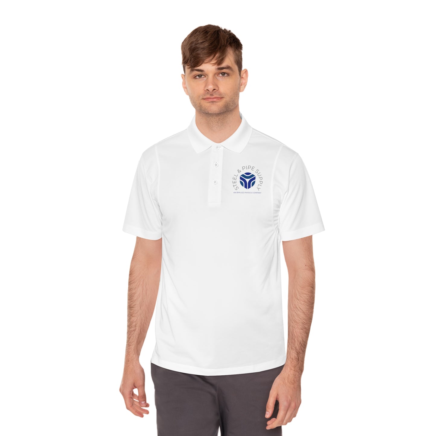 Copy of Applied Physics Men's Sport Polo Shirt- White Embroidery