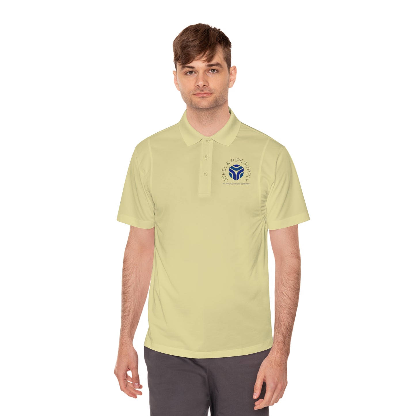 Copy of Applied Physics Men's Sport Polo Shirt- White Embroidery