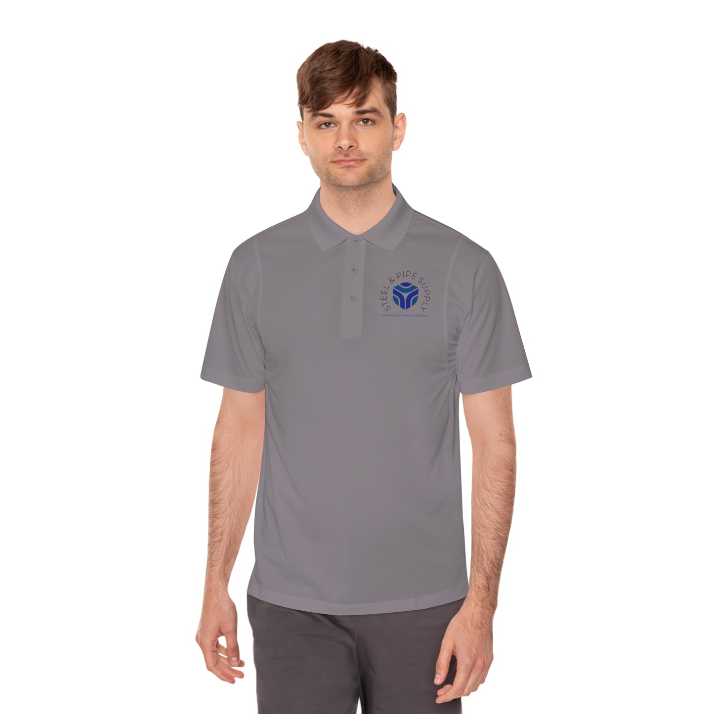 Copy of Applied Physics Men's Sport Polo Shirt- White Embroidery