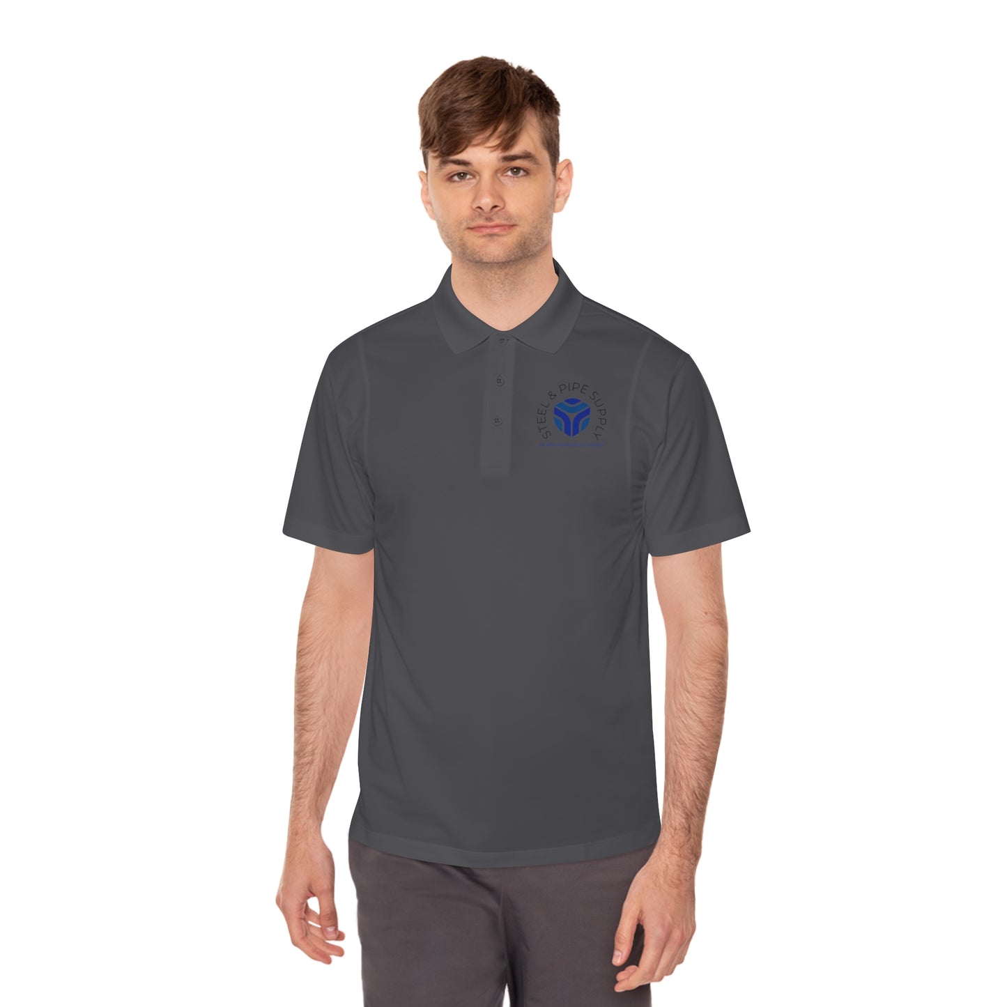 Copy of Applied Physics Men's Sport Polo Shirt- White Embroidery